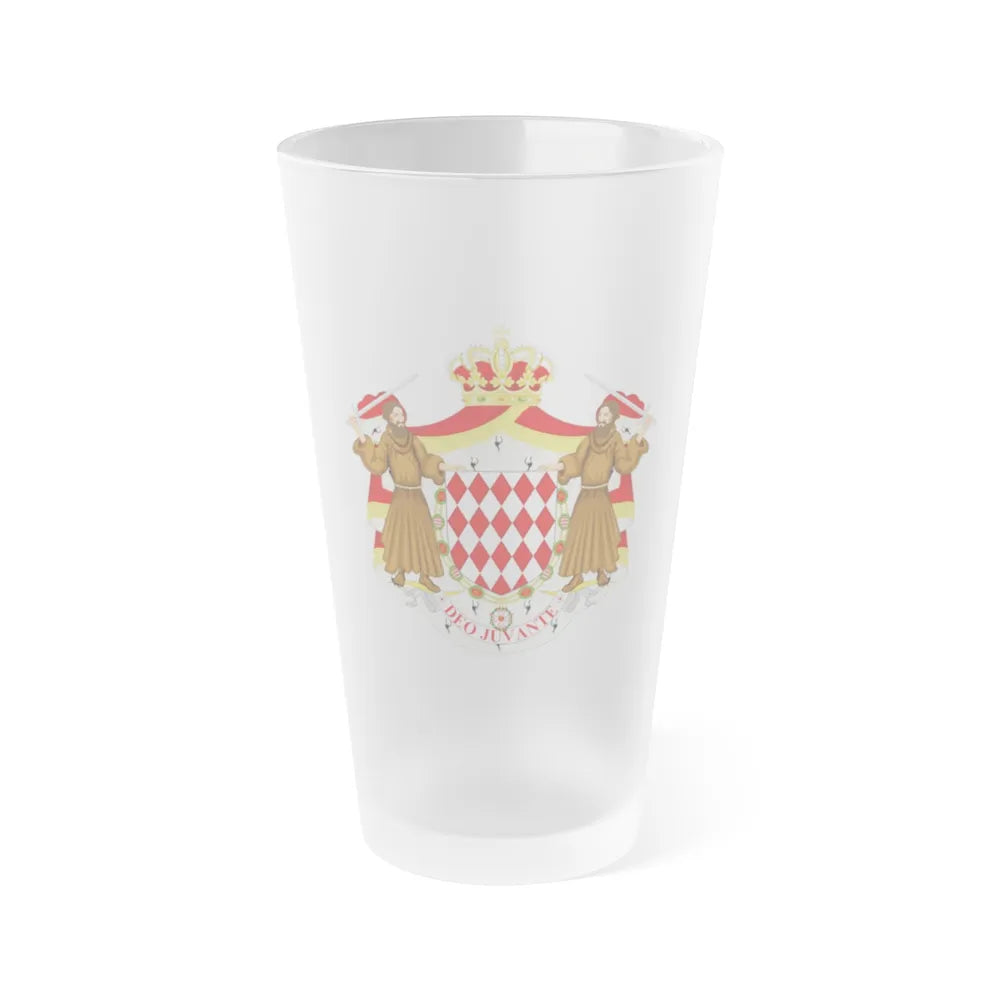 Great coat of arms of the house of Grimaldi - Frosted Pint Glass 16oz-16oz-Frosted-Go Mug Yourself