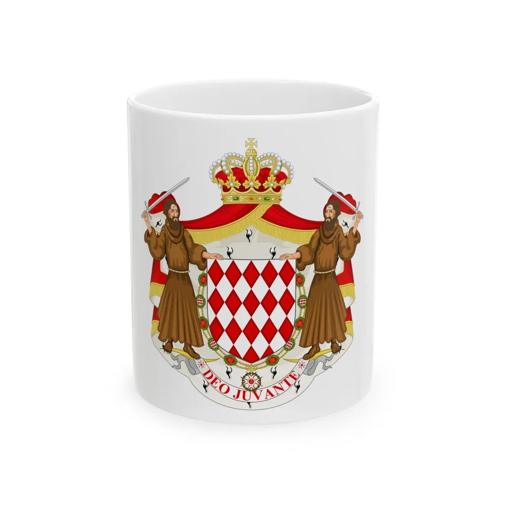 Great coat of arms of the house of Grimaldi - White Coffee Mug-11oz-Go Mug Yourself