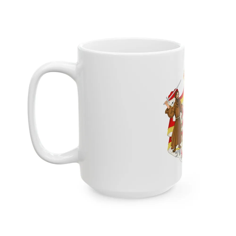 Great coat of arms of the house of Grimaldi - White Coffee Mug-Go Mug Yourself