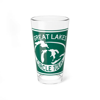 Great Lakes Circle Tour (Ohio) (Road Sign) Pint Glass 16oz 16oz - Go Mug Yourself