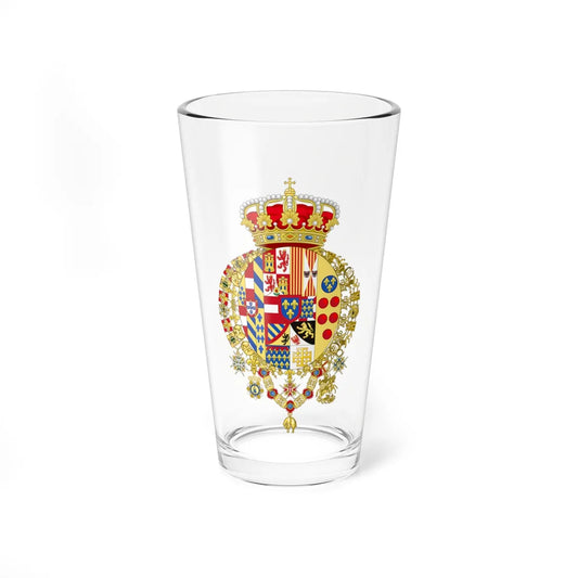 Great Royal Coat of Arms of the Two Sicilies (Italy) (Coat of Arms) Pint Glass 16oz 16oz - Go Mug Yourself