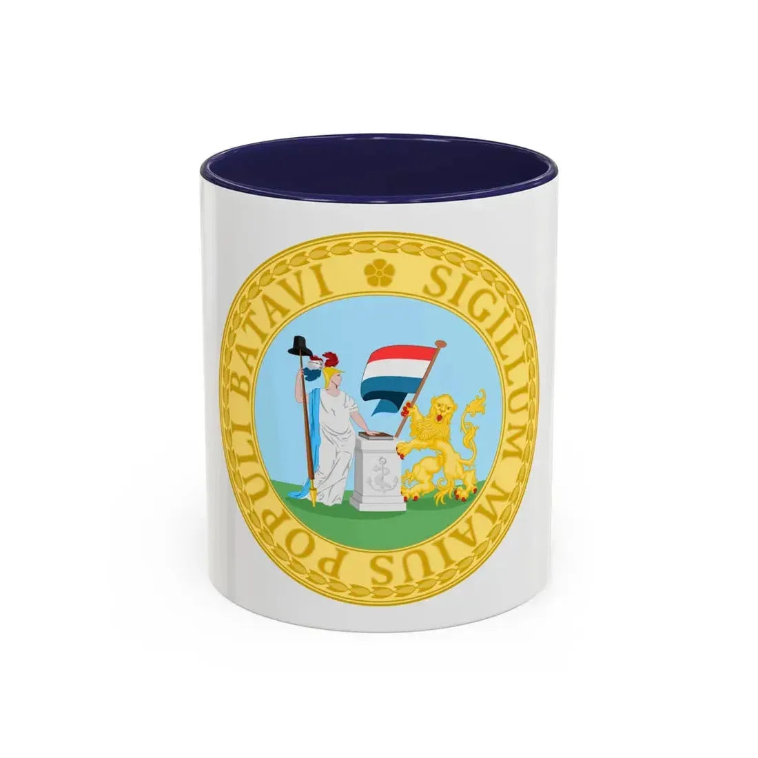 Great Seal of the Batavian Republic (1796) - Accent Coffee Mug 11oz Navy - Go Mug Yourself