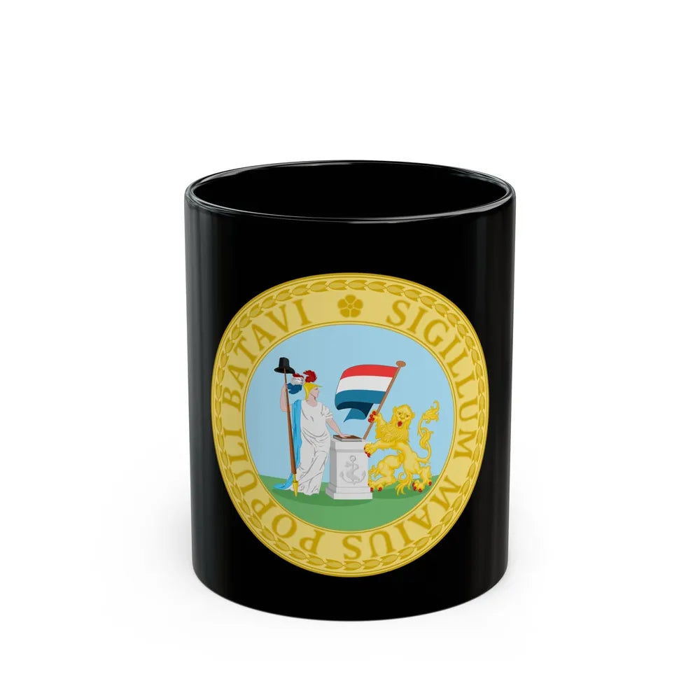 Great Seal of the Batavian Republic (1796) - Black Coffee Mug-11oz-Go Mug Yourself