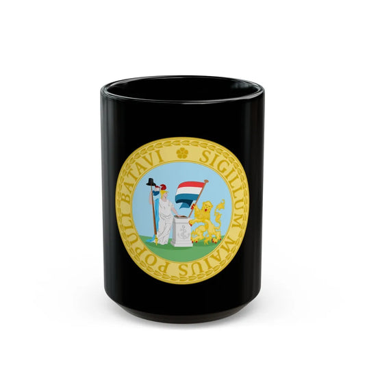 Great Seal of the Batavian Republic (1796) - Black Coffee Mug-15oz-Go Mug Yourself