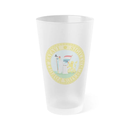 Great Seal of the Batavian Republic (1796) - Frosted Pint Glass 16oz-16oz-Frosted-Go Mug Yourself