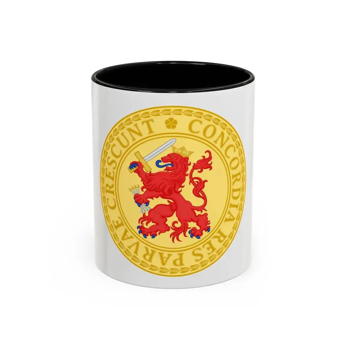 Great Seal of the Batavian Republic (1802) - Accent Coffee Mug 11oz Black - Go Mug Yourself