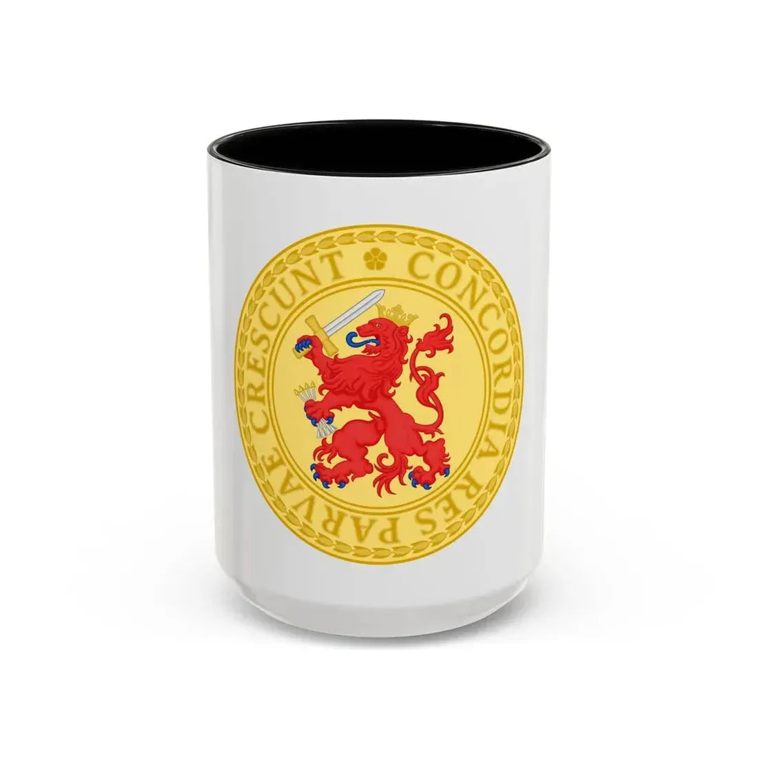 Great Seal of the Batavian Republic (1802) - Accent Coffee Mug 15oz Black - Go Mug Yourself