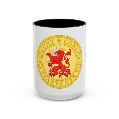 Great Seal of the Batavian Republic (1802) - Accent Coffee Mug 15oz Black - Go Mug Yourself