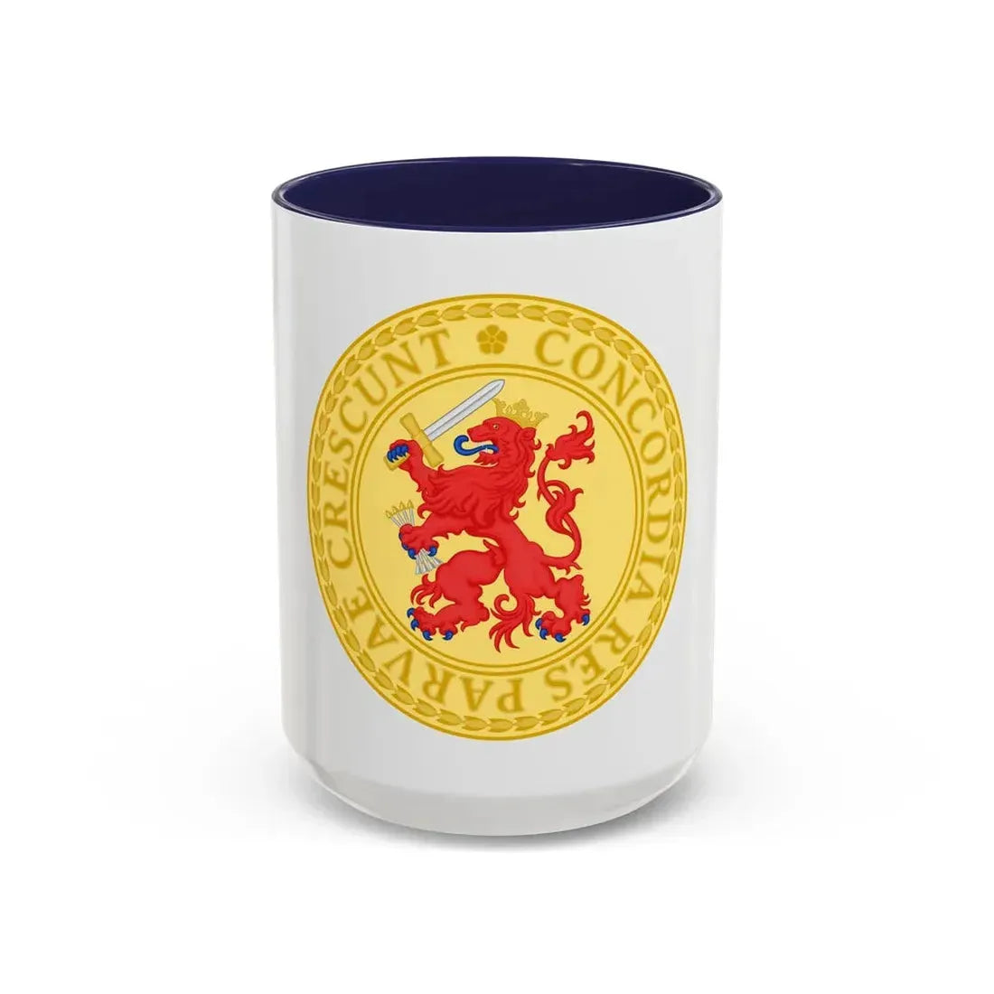 Great Seal of the Batavian Republic (1802) - Accent Coffee Mug 15oz Navy - Go Mug Yourself