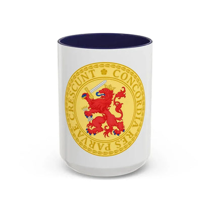 Great Seal of the Batavian Republic (1802) - Accent Coffee Mug 15oz Navy - Go Mug Yourself
