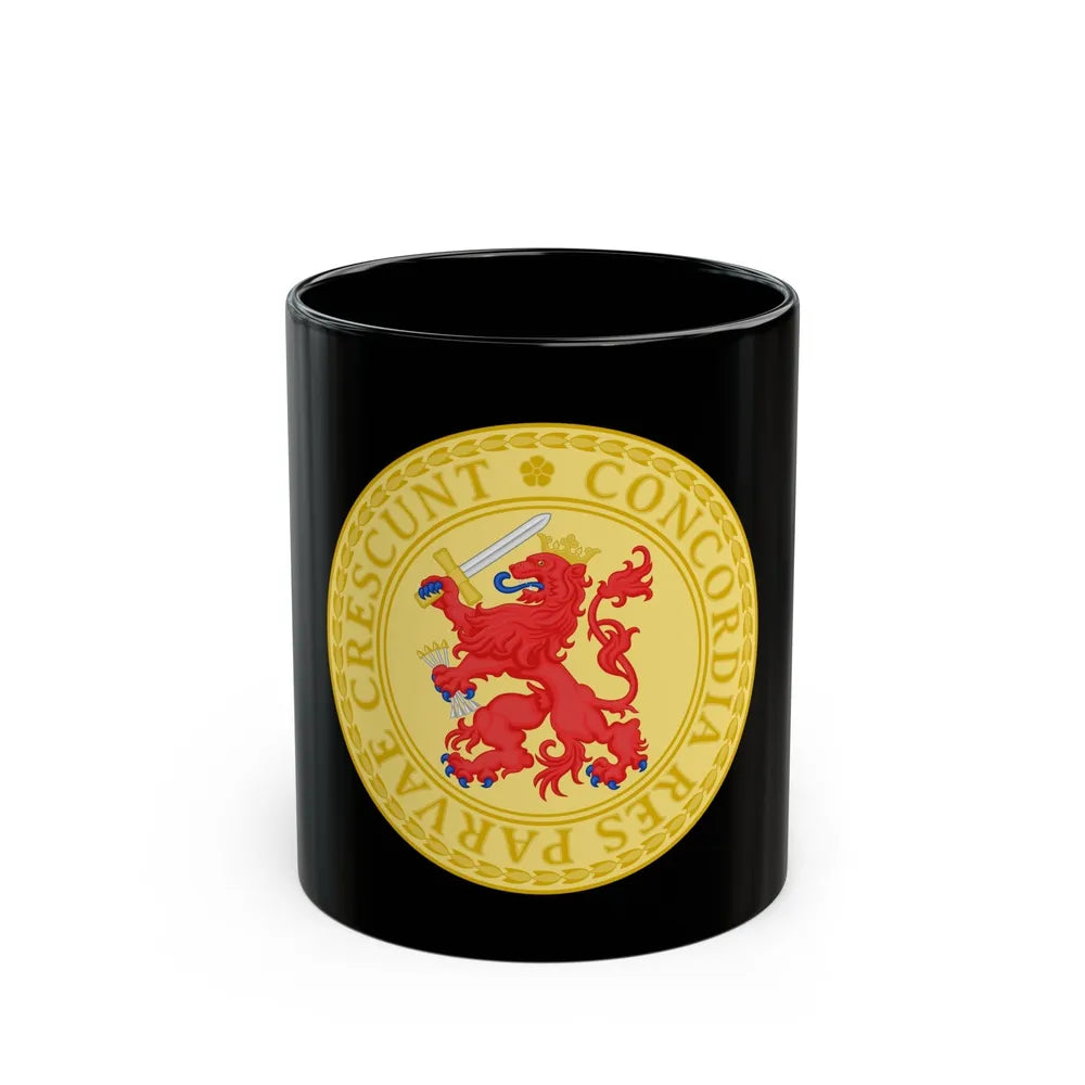 Great Seal of the Batavian Republic (1802) - Black Coffee Mug-11oz-Go Mug Yourself