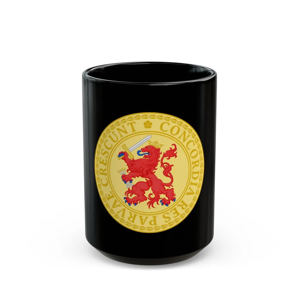 Great Seal of the Batavian Republic (1802) - Black Coffee Mug-15oz-Go Mug Yourself