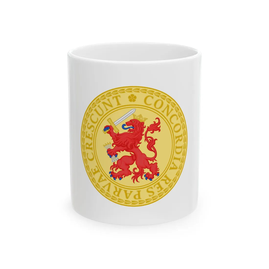 Great Seal of the Batavian Republic (1802) - White Coffee Mug 11oz - Go Mug Yourself