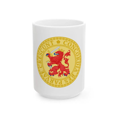 Great Seal of the Batavian Republic (1802) - White Coffee Mug 15oz - Go Mug Yourself