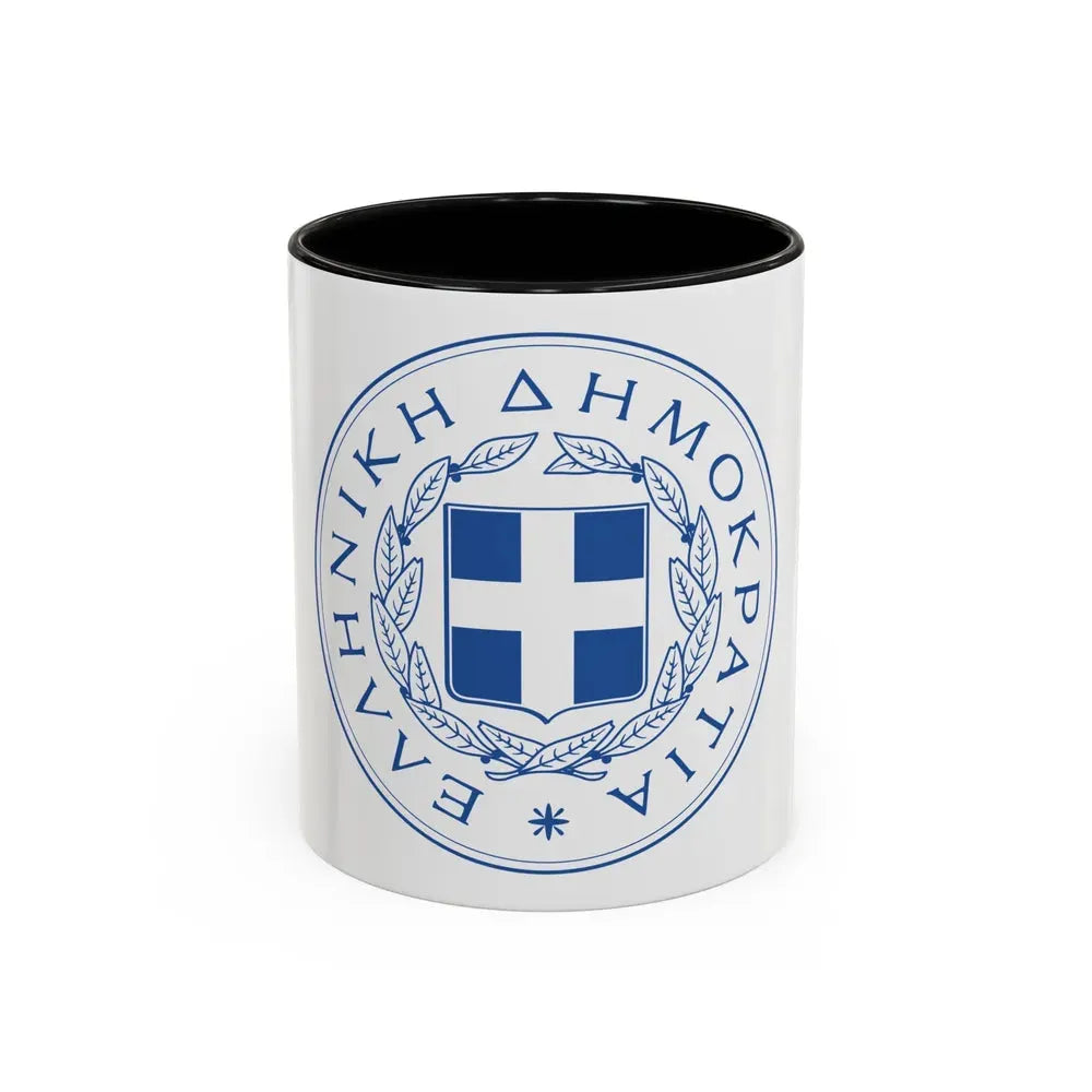 Great Seal of the State (Greece) - Accent Coffee Mug 11oz Black - Go Mug Yourself