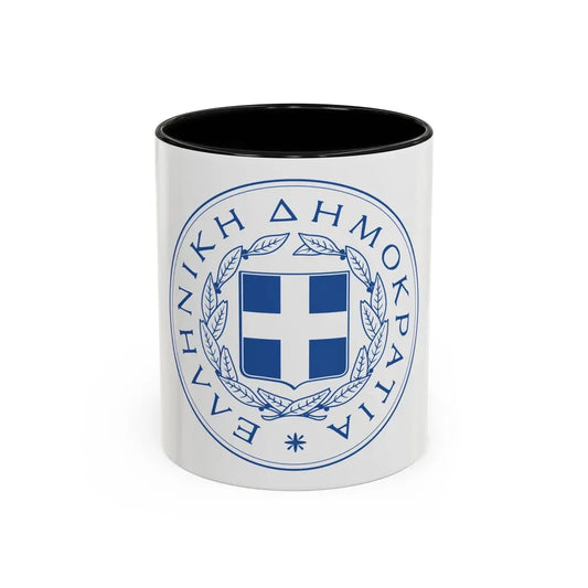 Great Seal of the State (Greece) - Accent Coffee Mug 11oz Black - Go Mug Yourself