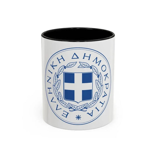 Great Seal of the State (Greece) - Accent Coffee Mug 11oz Black - Go Mug Yourself