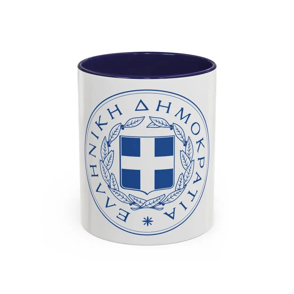 Great Seal of the State (Greece) - Accent Coffee Mug 11oz Navy - Go Mug Yourself