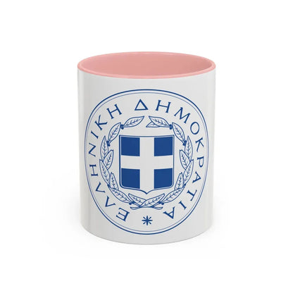 Great Seal of the State (Greece) - Accent Coffee Mug 11oz Pink - Go Mug Yourself