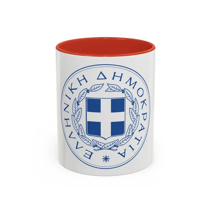Great Seal of the State (Greece) - Accent Coffee Mug 11oz Red - Go Mug Yourself