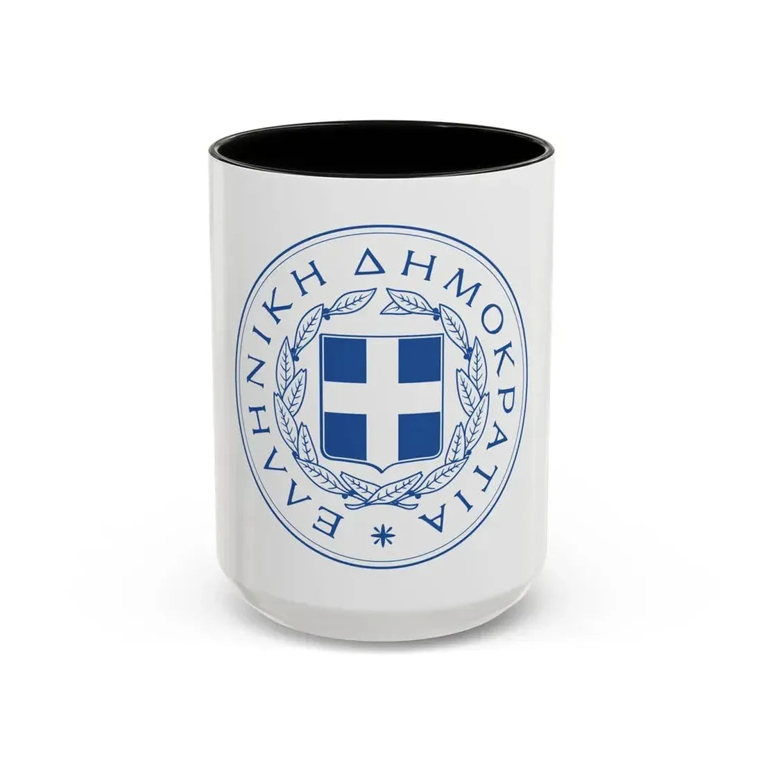 Great Seal of the State (Greece) - Accent Coffee Mug 15oz Black - Go Mug Yourself