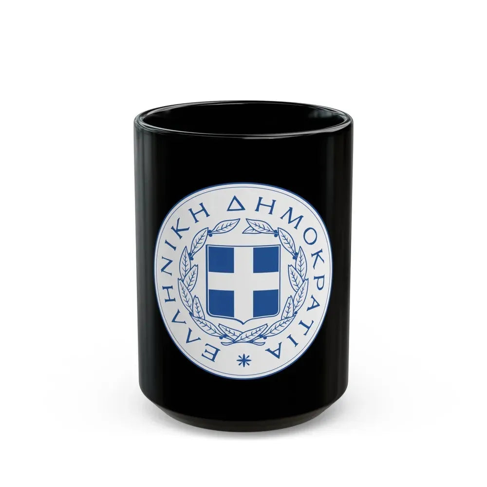 Great Seal of the State (Greece) - Black Coffee Mug 15oz - Go Mug Yourself