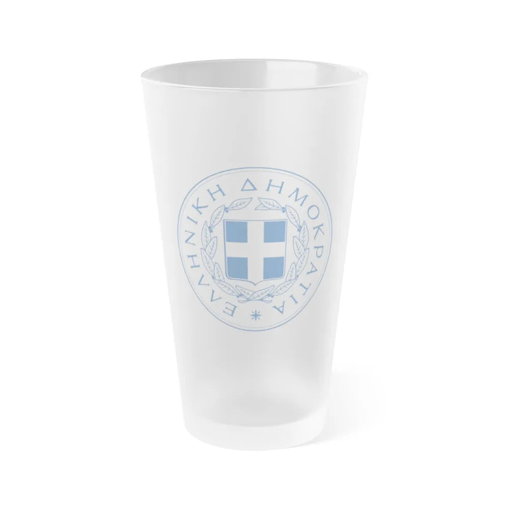 Great Seal of the State (Greece) - Frosted Pint Glass 16oz-16oz-Frosted-Go Mug Yourself