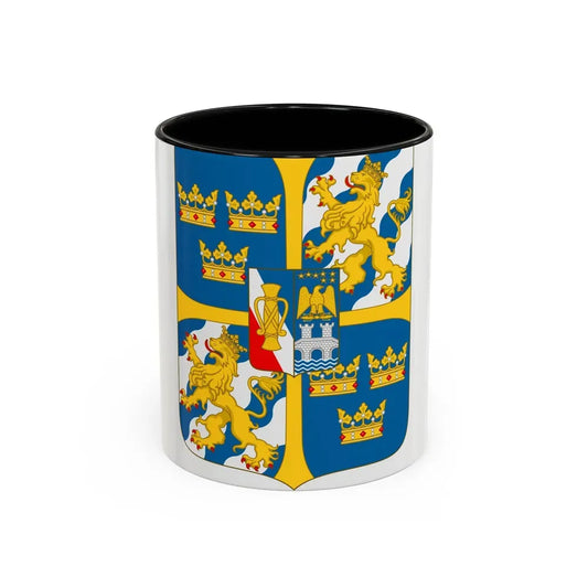 Great shield of arms of Sweden - Accent Coffee Mug 11oz Black - Go Mug Yourself