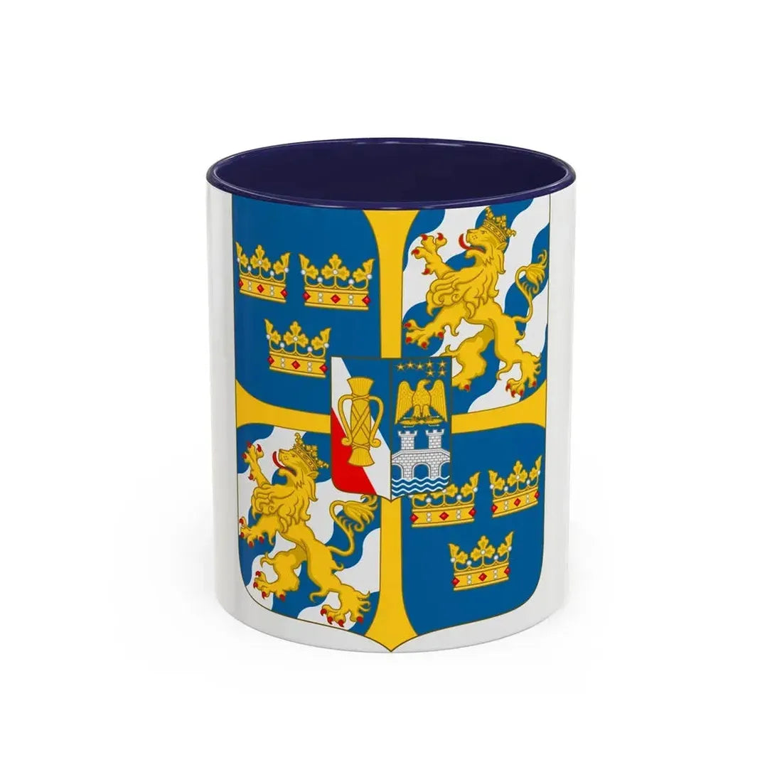 Great shield of arms of Sweden - Accent Coffee Mug 11oz Navy - Go Mug Yourself