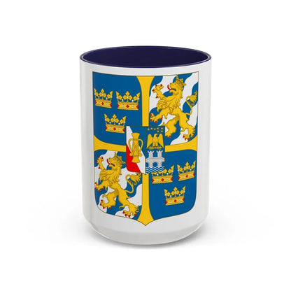 Great shield of arms of Sweden - Accent Coffee Mug 15oz Navy - Go Mug Yourself