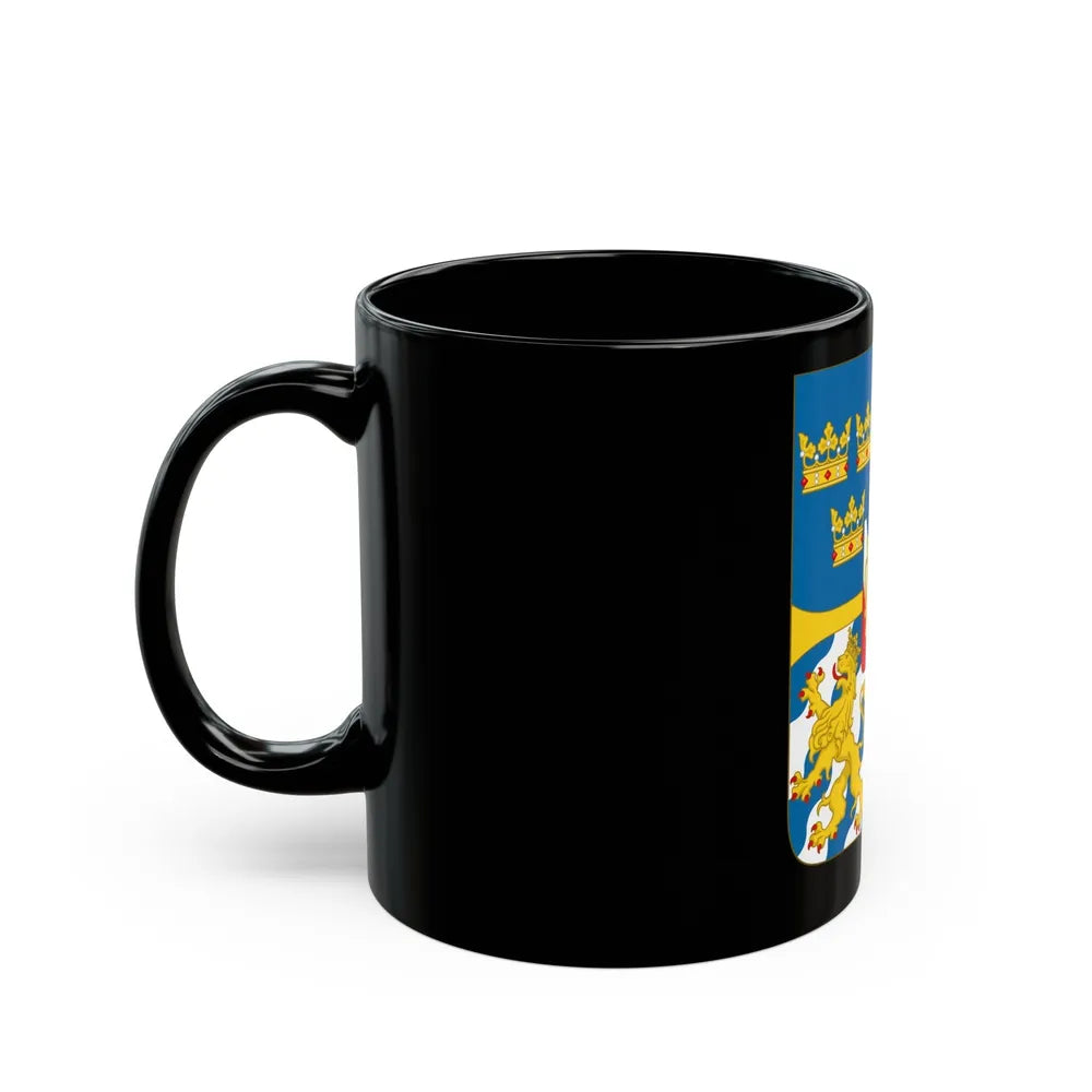 Great shield of arms of Sweden - Black Coffee Mug-Go Mug Yourself