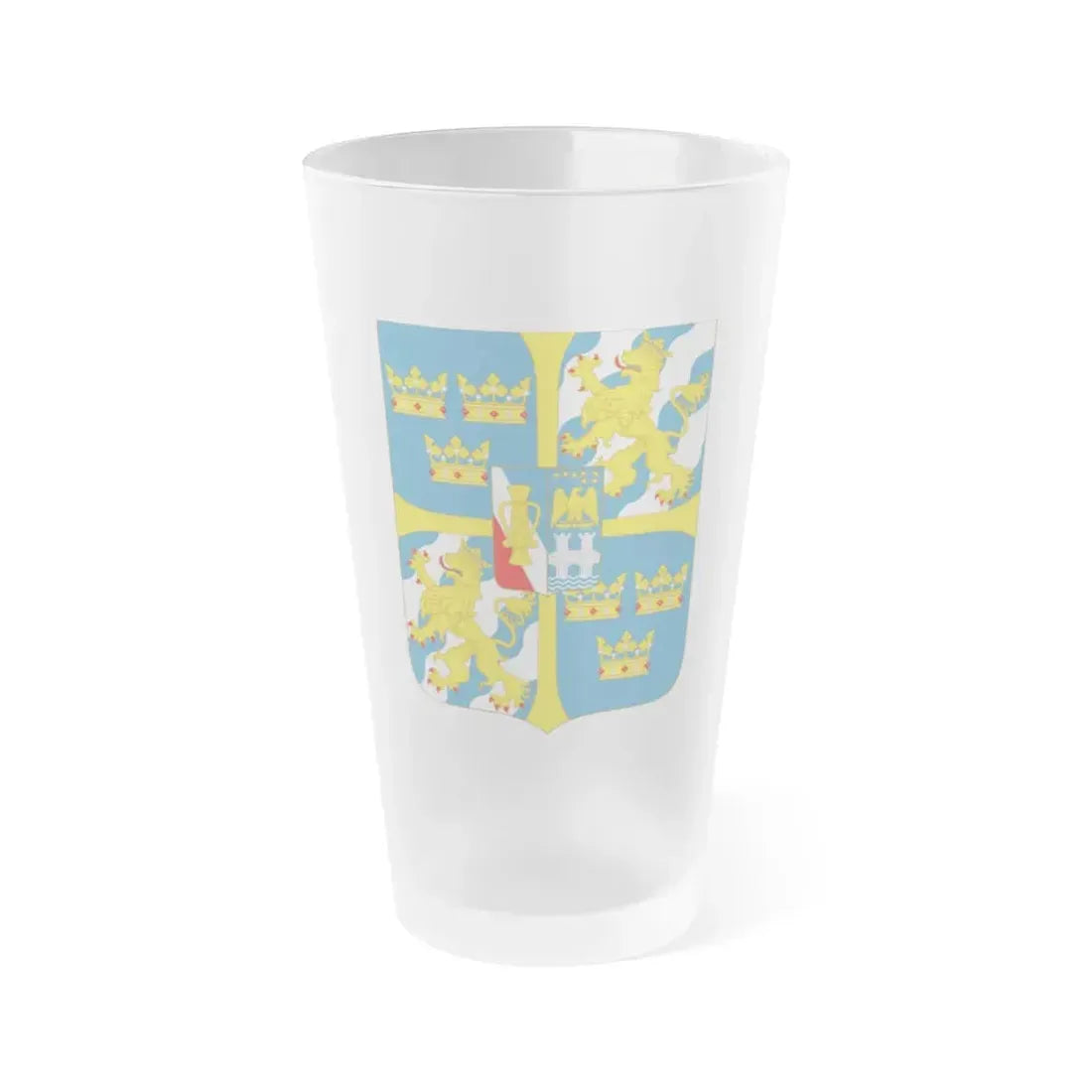 Great shield of arms of Sweden - Frosted Pint Glass 16oz Default Title - Go Mug Yourself