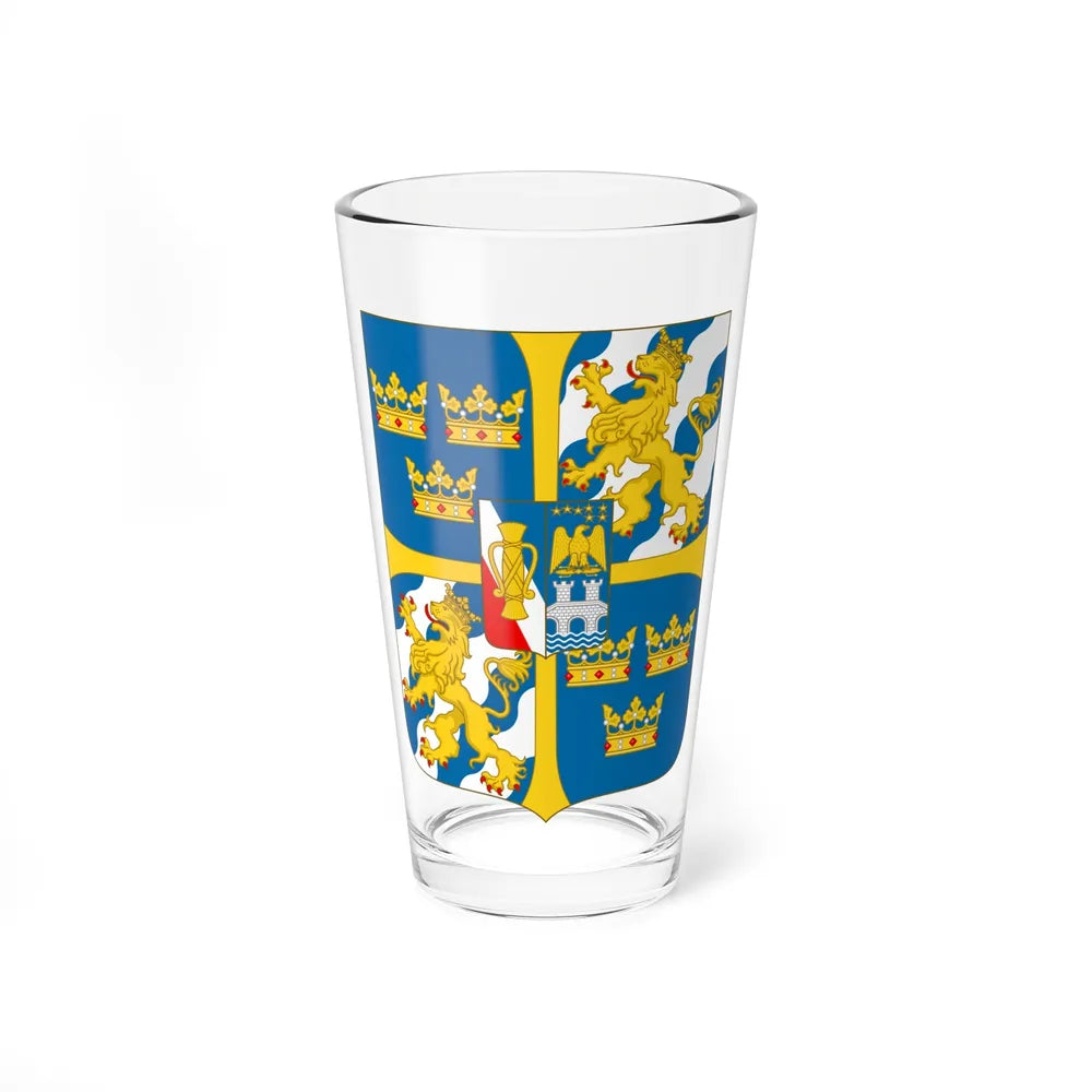 Great shield of arms of Sweden - Pint Glass 16oz-16oz-Go Mug Yourself