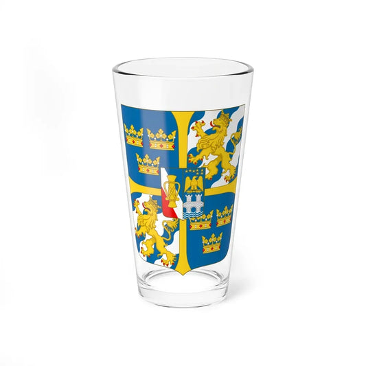 Great shield of arms of Sweden - Pint Glass 16oz 16oz - Go Mug Yourself