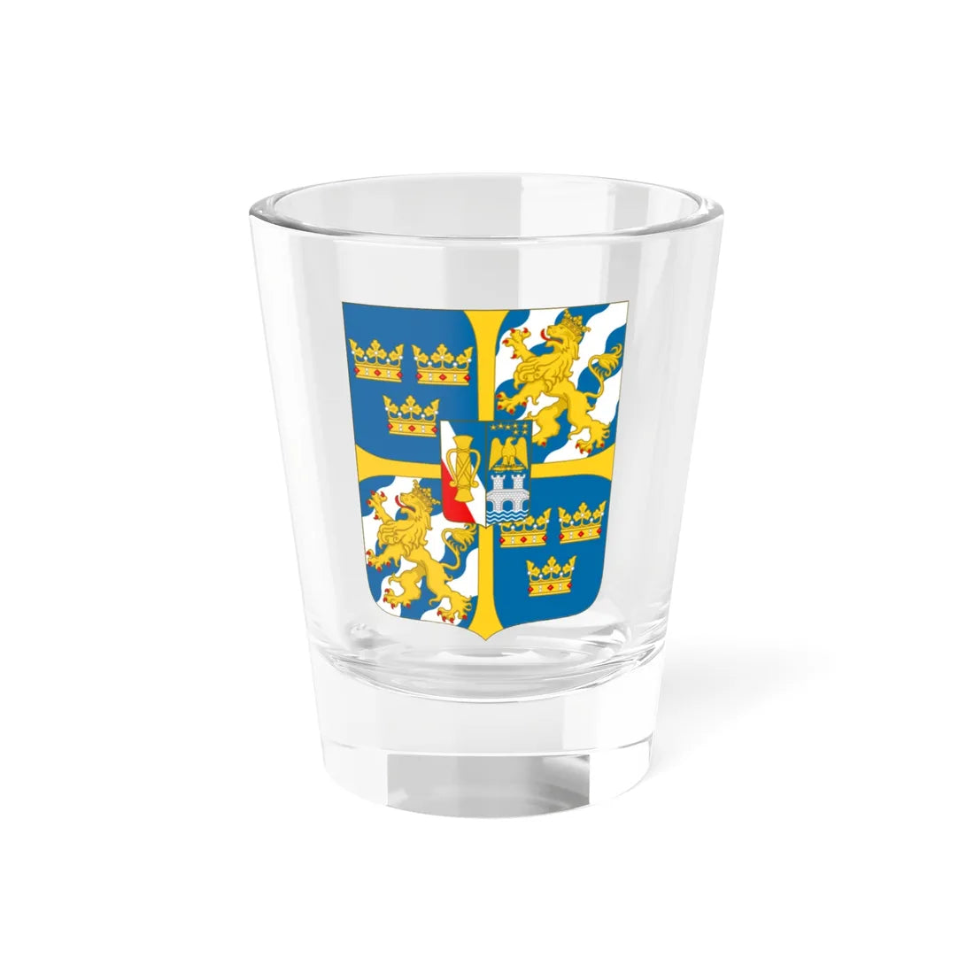 Great shield of arms of Sweden (Sweden) (Coat of Arms) Shot Glass 1.5oz 1.5oz - Go Mug Yourself