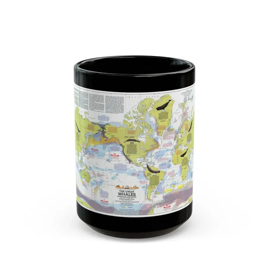 Great Whales, Migration and Range (1976) (Map) Black Coffee Mug 15oz - Go Mug Yourself