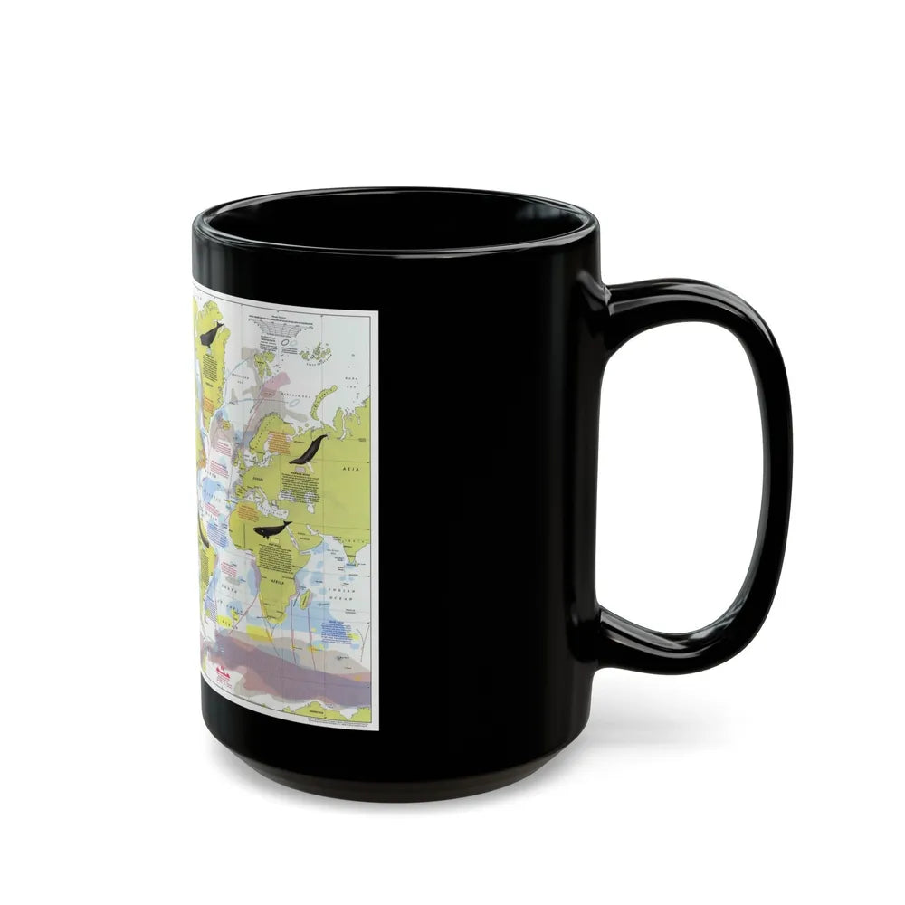 Great Whales, Migration and Range (1976) (Map) Black Coffee Mug-Go Mug Yourself