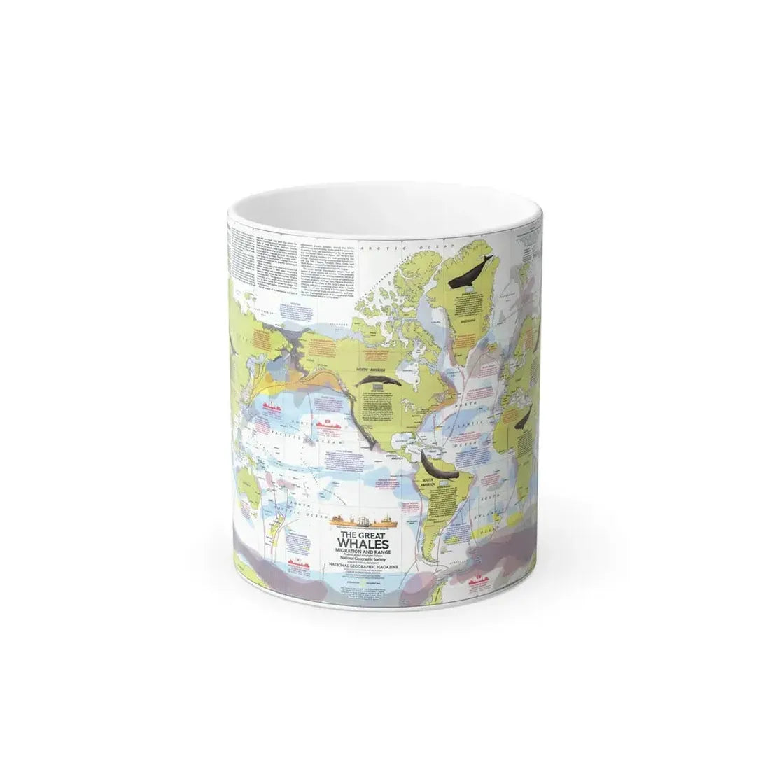 Great Whales, Migration and Range (1976) (Map) Color Changing Mug 11oz Default Title - Go Mug Yourself