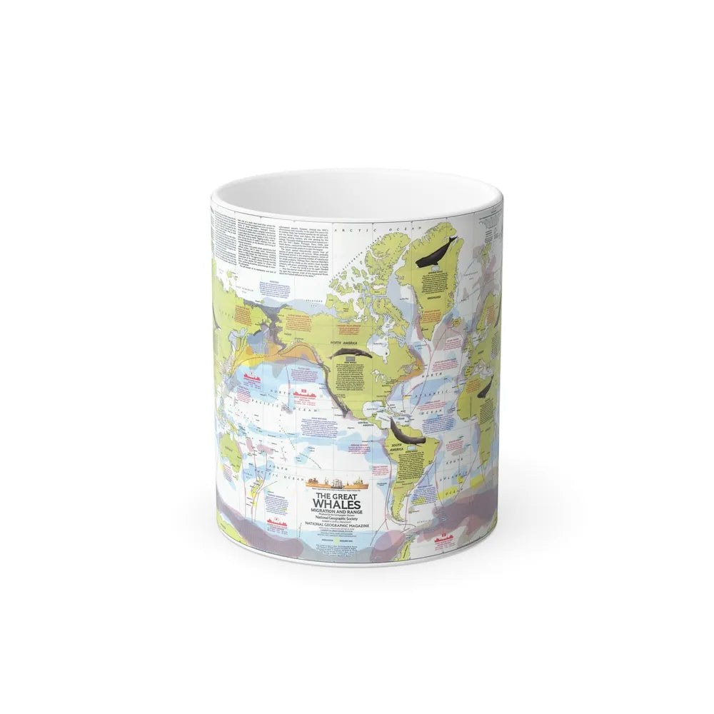 Great Whales, Migration and Range (1976) (Map) Color Changing Mug 11oz-Go Mug Yourself