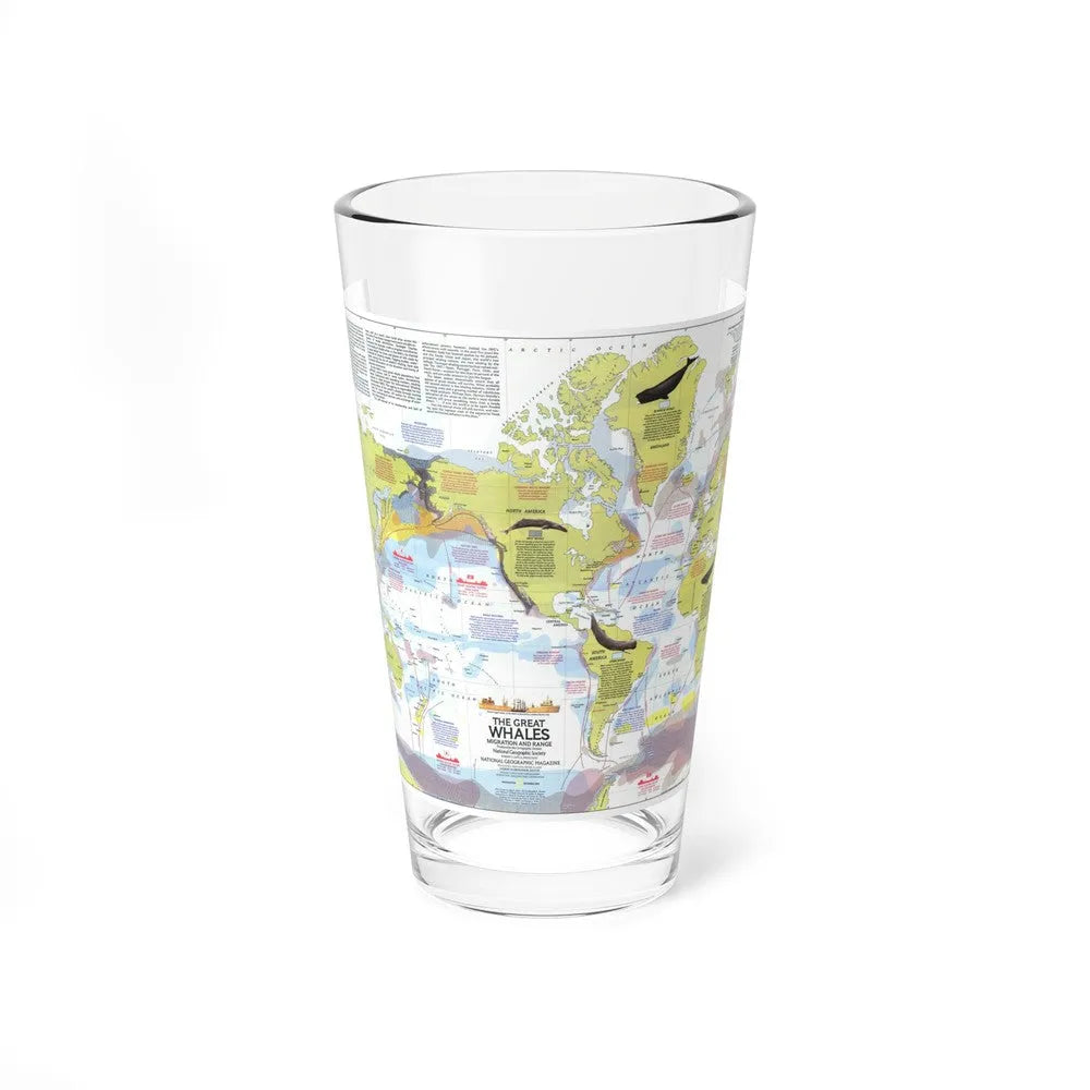 Great Whales, Migration and Range (1976) (Map) Pint Glass 16oz-16oz-Go Mug Yourself