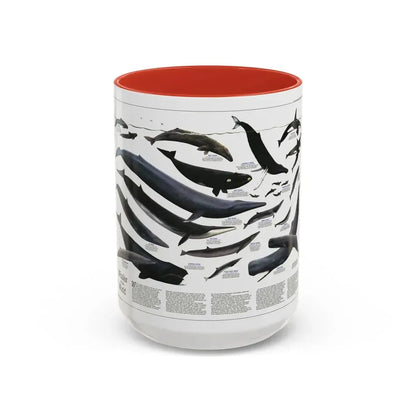 Great Whales of the World (1976) (Map) Accent Coffee Mug 15oz Red - Go Mug Yourself