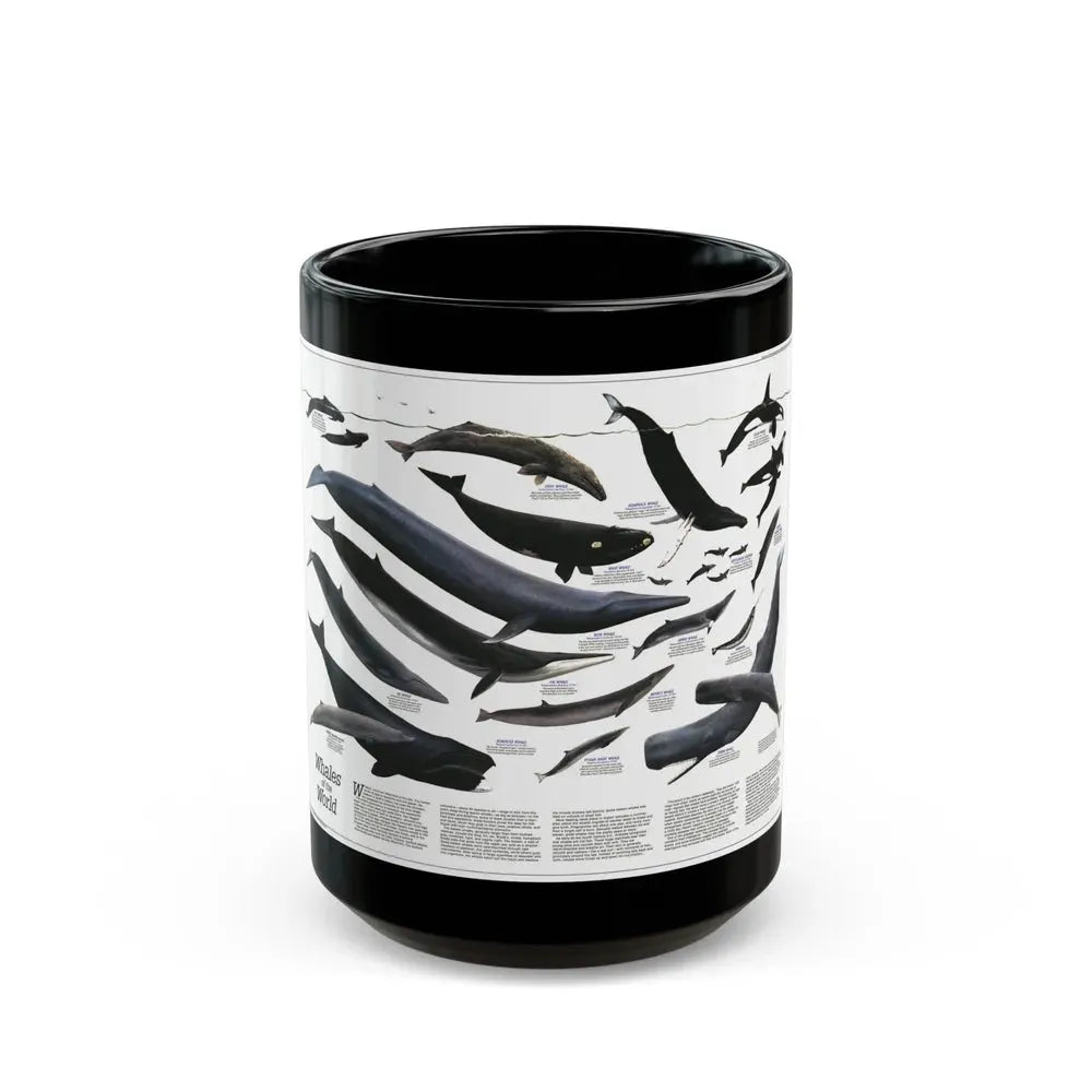 Great Whales of the World (1976) (Map) Black Coffee Mug 15oz - Go Mug Yourself