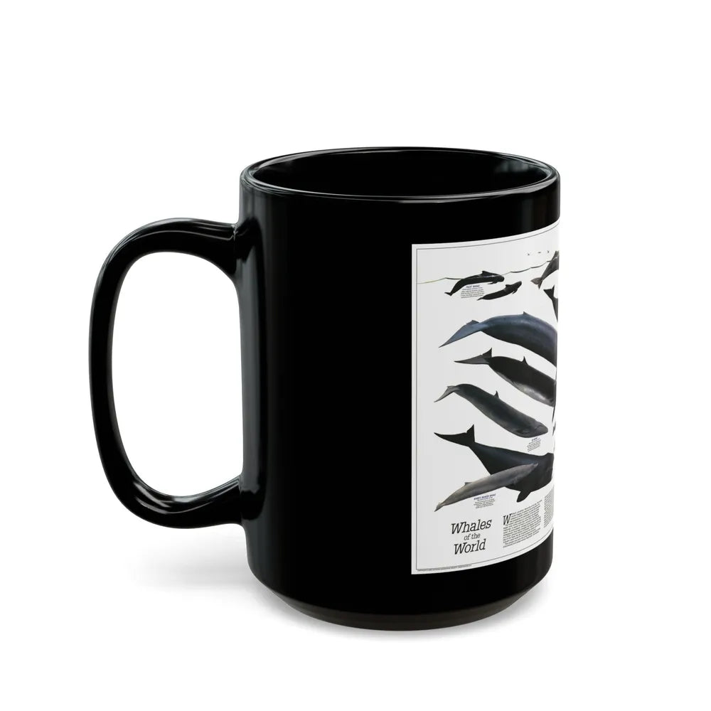 Great Whales of the World (1976) (Map) Black Coffee Mug-Go Mug Yourself