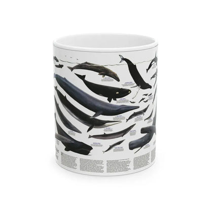 Great Whales of the World (1976) (Map) White Coffee Mug 11oz - Go Mug Yourself