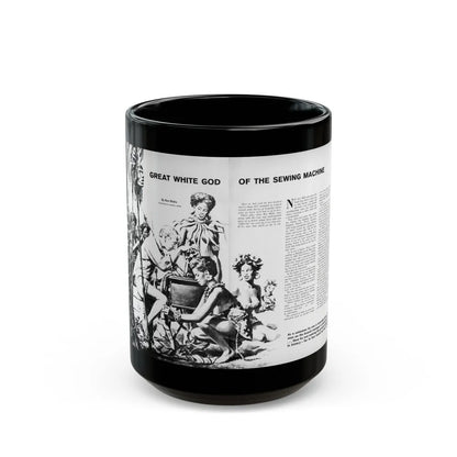 Great White God of the Sewing Machine, Men In Adventure, June 1968 - Black Coffee Mug-15oz-Go Mug Yourself