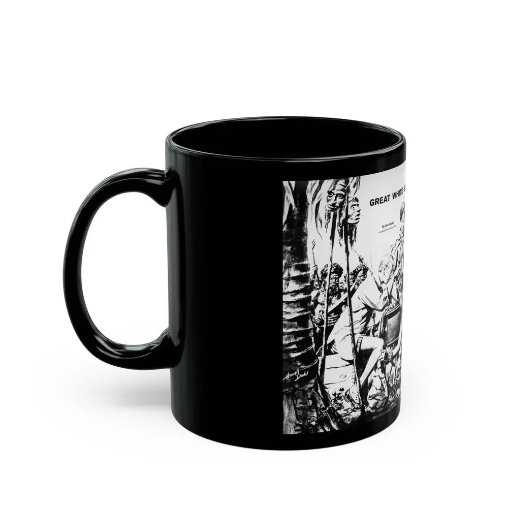 Great White God of the Sewing Machine, Men In Adventure, June 1968 - Black Coffee Mug - Go Mug Yourself