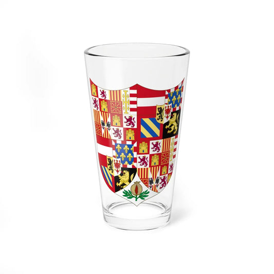 Greater Arms of Charles I of Spain Charles V as Holy Roman Emperor (Spain) (Coat of Arms) Pint Glass 16oz 16oz - Go Mug Yourself