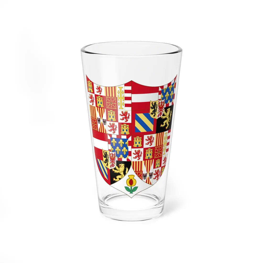 Greater Arms of Charles V Holy Roman Emperor Charles I as King of Spain (Germany) (Coat of Arms) Pint Glass 16oz - Go Mug Yourself