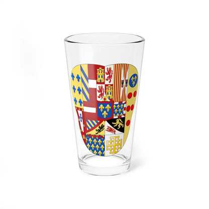 Greater Arms of Ferdinand IV of Naples (Italy) (Coat of Arms) Pint Glass 16oz 16oz - Go Mug Yourself