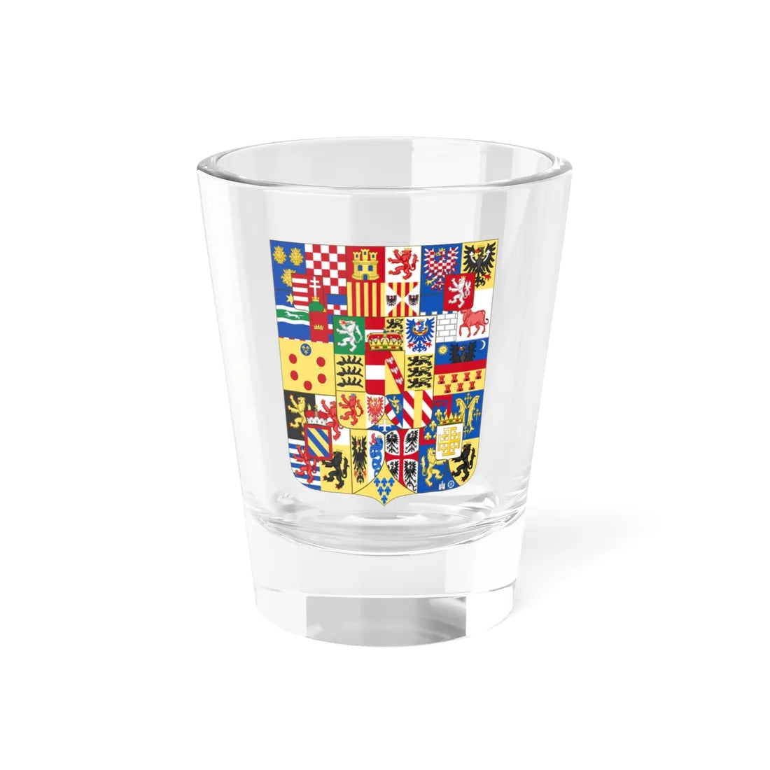Greater Arms of Joseph II Holy Roman Emperor (Austria) (Coat of Arms) Shot Glass 1.5oz 1.5oz - Go Mug Yourself